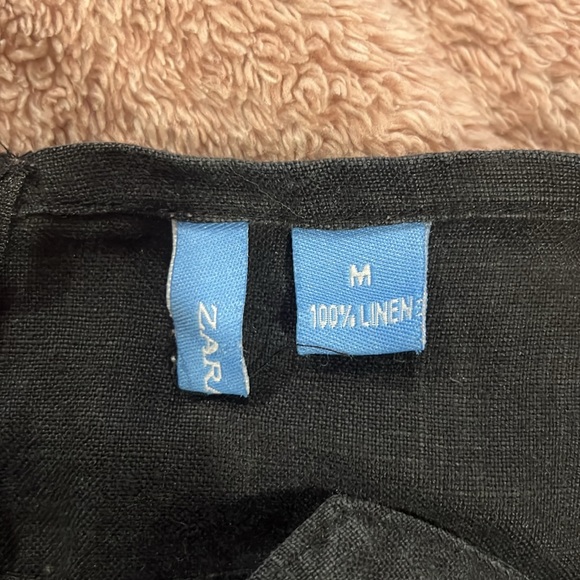 Black Zara linen midi dress - Picture 4 of 4